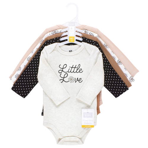 Hudson Baby Unisex Baby Cotton Long-Sleeve Bodysuits 5-Pack, Little Love Neutral Daisy