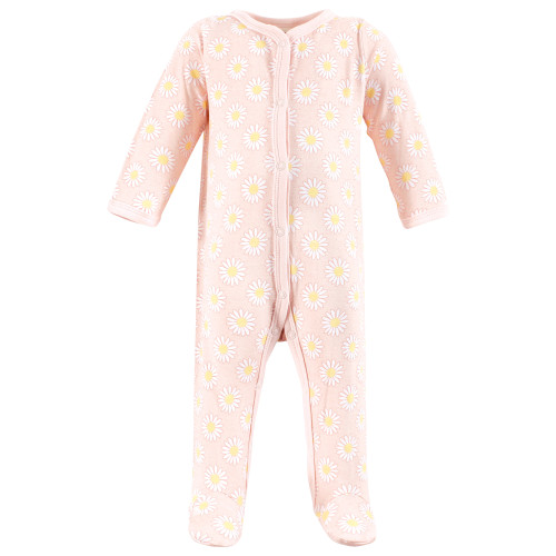 Hudson Baby Unisex Baby Cotton Sleep and Play 3-Pack, Lemon Daisy