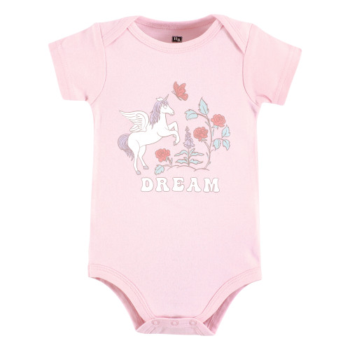Hudson Baby Unisex Baby Cotton Bodysuits 5-Pack, Unicorn World
