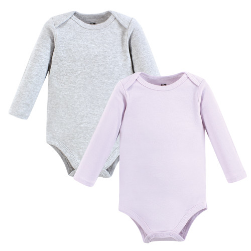 Hudson Baby Unisex Baby Cotton Long Sleeve Bodysuit 10pk, Solid Girl Brights Long Sleeve