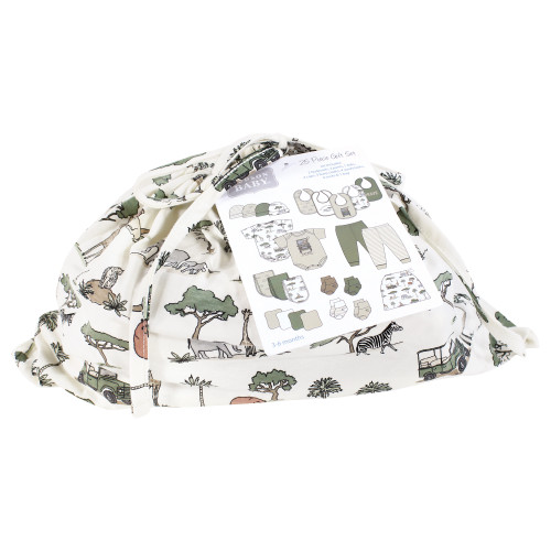 Hudson Baby Unisex Baby Layette Baby Starter Set 25pc, Going On Safari
