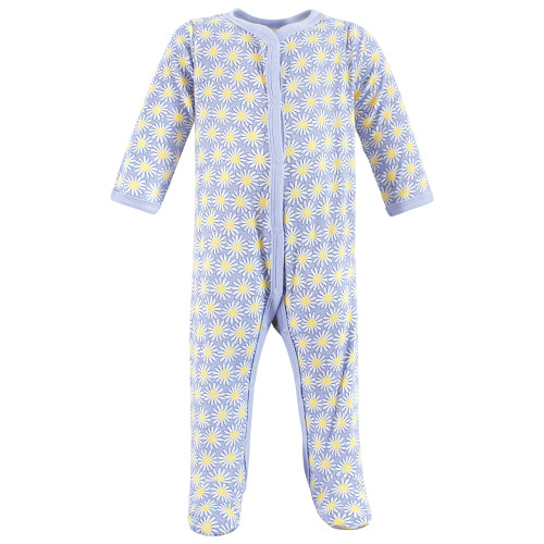 Hudson Baby Unisex Baby Cotton Sleep and Play 3-Pack, Flower Market