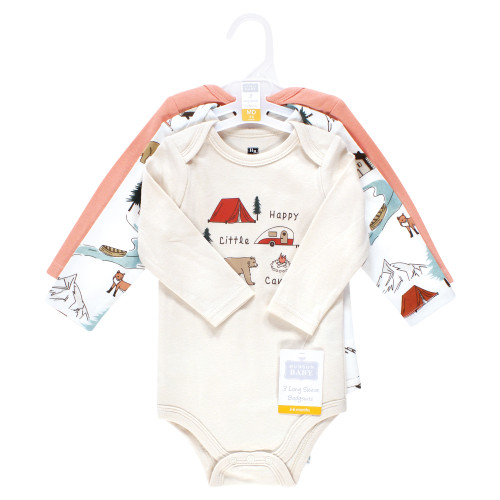 Hudson Baby Unisex Baby Cotton Long-Sleeve Bodysuits 3-Pack, Nature Lover