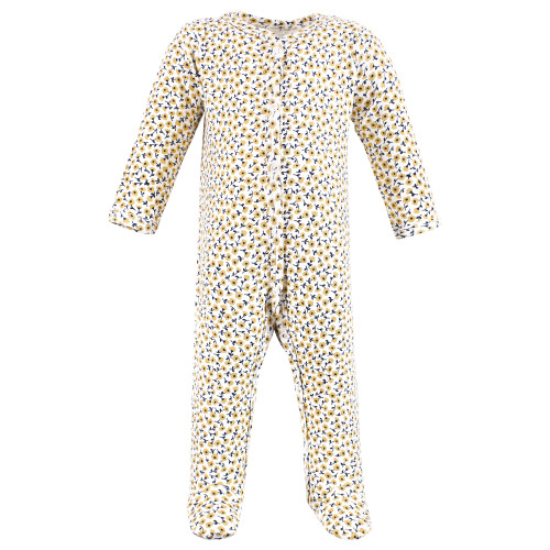 Hudson Baby Unisex Baby Cotton Sleep and Play 3-Pack, Blush Navy Floral