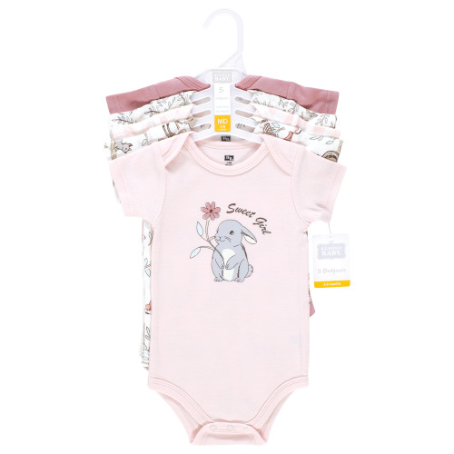 Hudson Baby Unisex Baby Cotton Bodysuits 5-Pack, Girl Woodland Pals