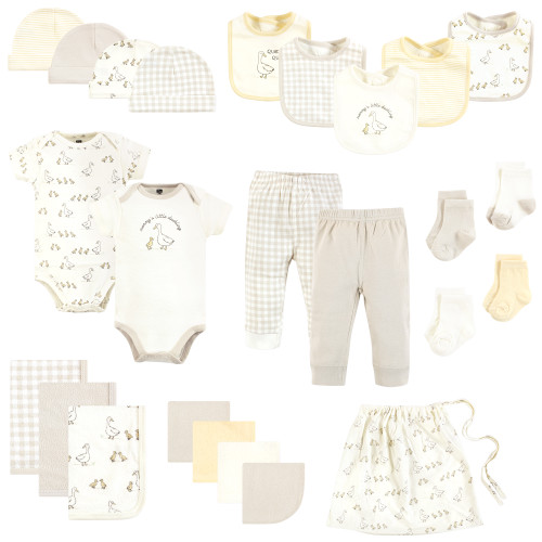 Hudson Baby Unisex Baby Layette Baby Starter Set 25pc, Little Duck