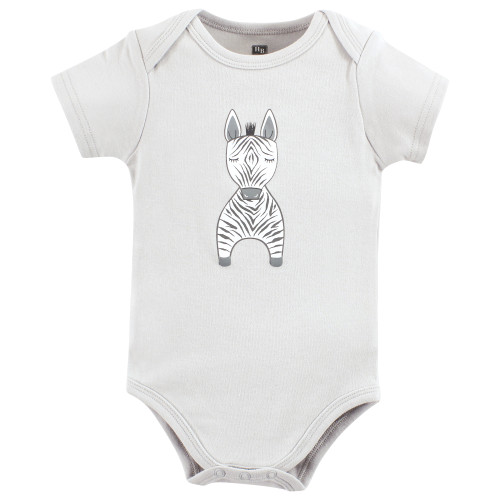 Hudson Baby Unisex Baby Cotton Bodysuits 3-Pack, Modern Zebra