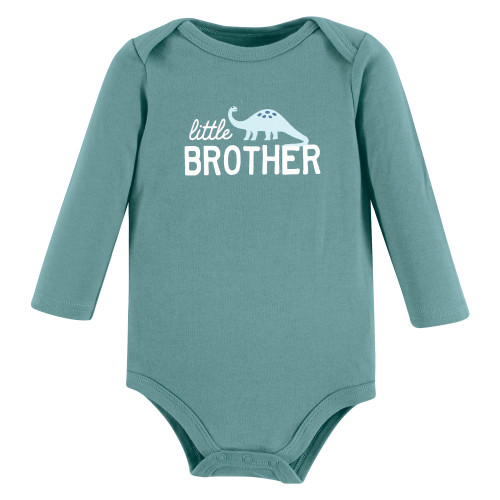 Hudson Baby Unisex Baby Cotton Long-Sleeve Bodysuits 3-Pack, Cutest Bro Dino