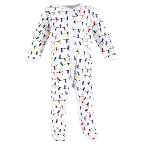 Hudson Baby Unisex Baby Cotton Sleep and Play 2-Pack, Christmas Lights Trees