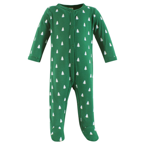 Hudson Baby Unisex Baby Cotton Sleep and Play 2-Pack, Christmas Lights Trees