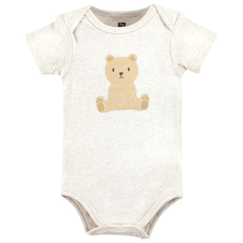 Hudson Baby Unisex Baby Cotton Bodysuits 3-Pack, Cute Bear