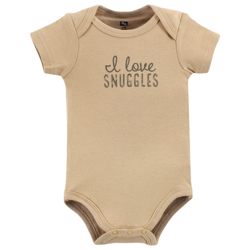 Hudson Baby Unisex Baby Cotton Bodysuits 3-Pack, Cute Bear