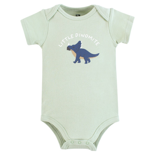 Hudson Baby Unisex Baby Cotton Bodysuits 3-Pack, Dino Friends