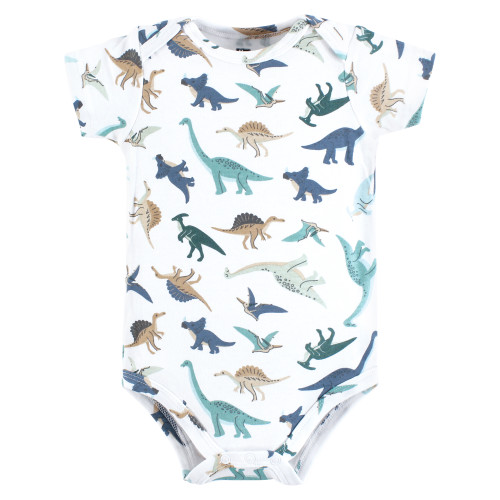 Hudson Baby Unisex Baby Cotton Bodysuits 3-Pack, Dino Friends