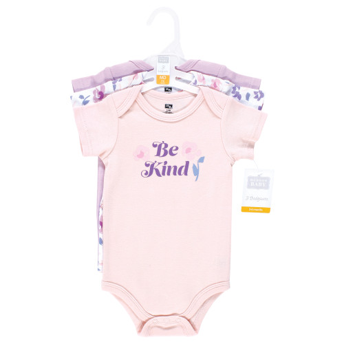 Hudson Baby Unisex Baby Cotton Bodysuits 3-Pack, Modern Floral
