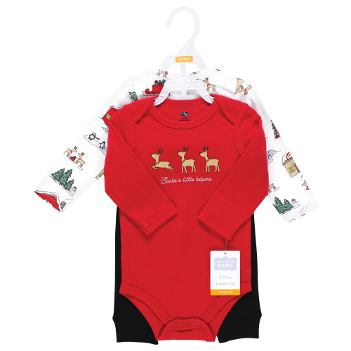 Hudson Baby Unisex Baby Cotton Bodysuit and Pant Set, North Pole Reindeer