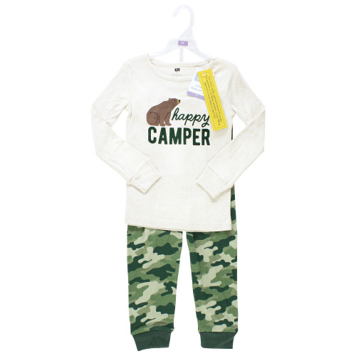 Hudson Baby Unisex Baby Cotton Pajama Set 2-Pack, Happy Camper Camo