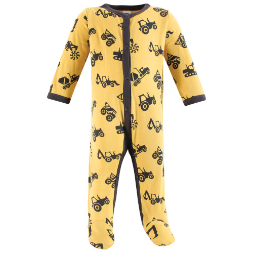 Hudson Baby Unisex Baby Cotton Sleep and Play 3-Pack, Construction