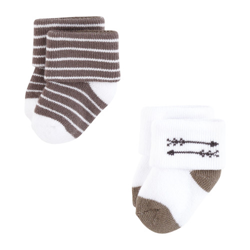 Hudson Baby Unisex Baby Cotton Rich Newborn and Terry Socks 8-Pack, Forest Bear