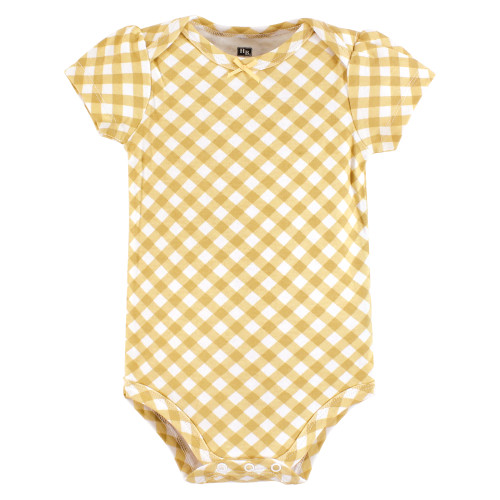 Hudson Baby Unisex Baby Cotton Bodysuits 3-Pack, Sunshine Sunflower