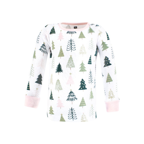 Hudson Baby Unisex Baby Cotton Pajama Set 2-Pack, Pink Modern Christmas Tree