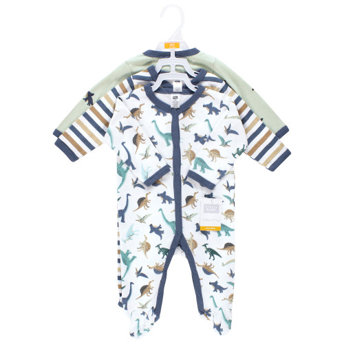 Hudson Baby Unisex Baby Cotton Sleep and Play 3-Pack, Dino Friends