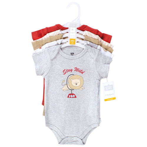 Hudson Baby Unisex Baby Cotton Bodysuits 5-Pack, Carnival