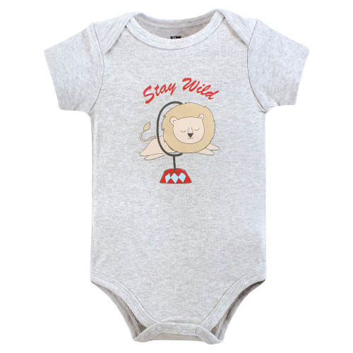 Hudson Baby Unisex Baby Cotton Bodysuits 5-Pack, Carnival