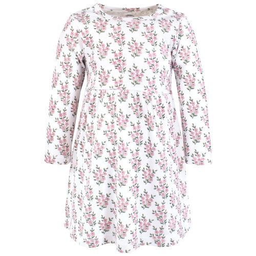 Hudson Baby Girls Cotton Dresses 2-Pack, Plum Wildflower