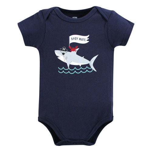 Hudson Baby Unisex Baby Cotton Bodysuits 5-Pack, Fun Pirate