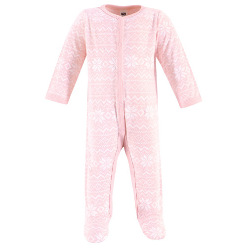 Hudson Baby Unisex Baby Cotton Sleep and Play 3-Pack, Pink Mint Polar Bear