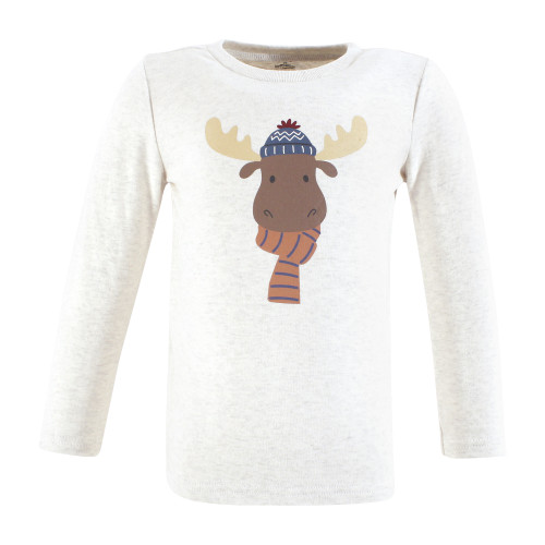 Hudson Baby Unisex Baby Long Sleeve T-Shirts 5-Pack, Cozy Woodland Friends