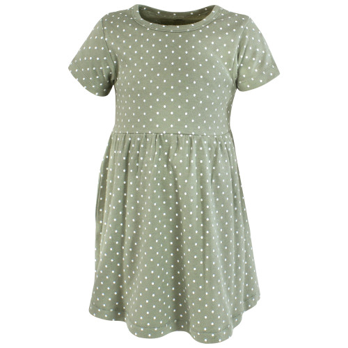 Hudson Baby Girls Cotton Dresses 2-Pack, Apple Sage