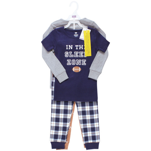 Hudson Baby Unisex Baby Cotton Pajama Set 4-Pack, Football Huddles