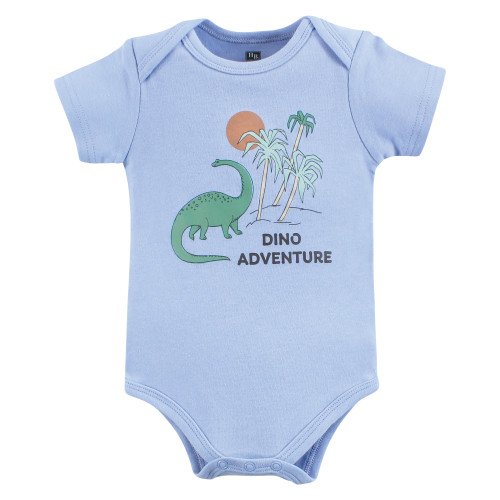 Hudson Baby Unisex Baby Cotton Bodysuits 5-Pack, Boy Dino World