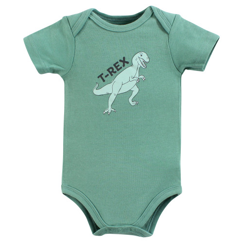 Hudson Baby Unisex Baby Cotton Bodysuits 5-Pack, Boy Dino World