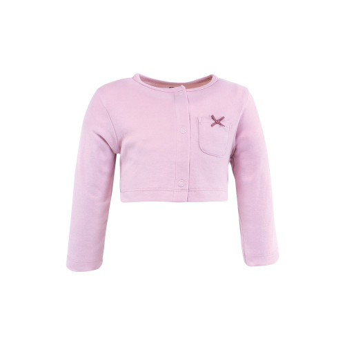 Hudson Baby Baby Girls Cotton Dress and Cardigan Set, Purple Sage Flowers