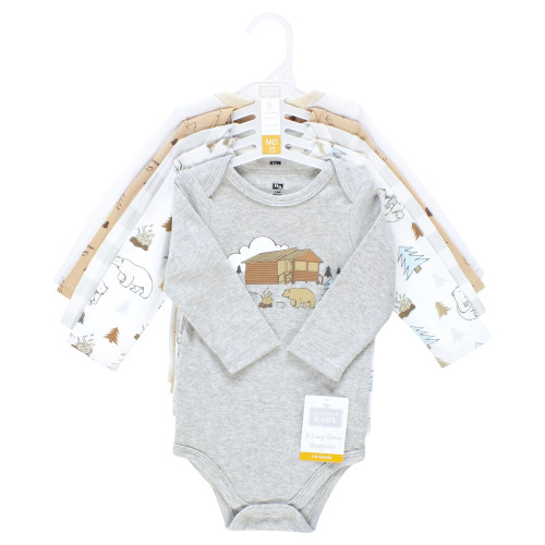 Hudson Baby Unisex Baby Cotton Long-Sleeve Bodysuits 5-Pack, Adventure Awaits