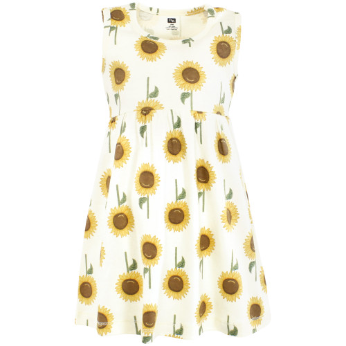 Hudson Baby Baby Girls Cotton Dress and Cardigan Set, Sunshine Sunflower