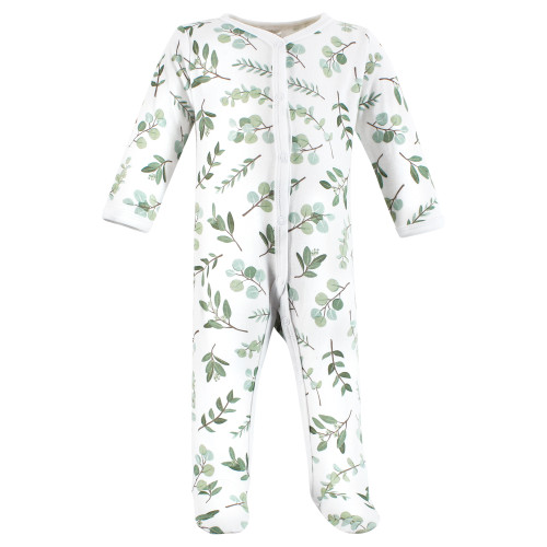 Hudson Baby Unisex Baby Cotton Sleep and Play 3-Pack, Eucalyptus