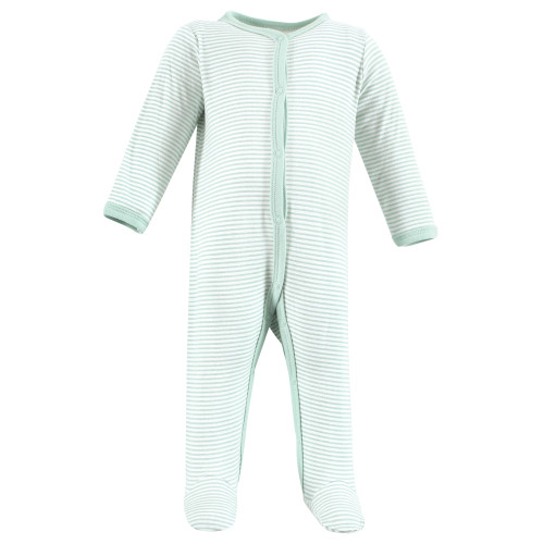 Hudson Baby Unisex Baby Cotton Sleep and Play 3-Pack, Eucalyptus