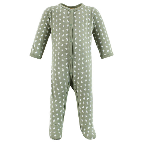 Hudson Baby Unisex Baby Cotton Sleep and Play 3-Pack, Eucalyptus