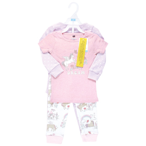 Hudson Baby Unisex Baby Cotton Pajama Set 4-Pack, Unicorn World