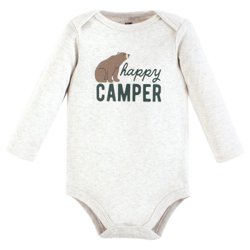 Hudson Baby Unisex Baby Cotton Long-Sleeve Bodysuits 5-Pack, Happy Camper Camo