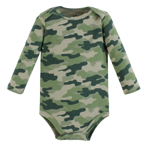 Hudson Baby Unisex Baby Cotton Long-Sleeve Bodysuits 5-Pack, Happy Camper Camo