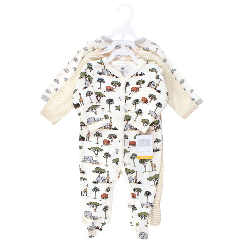 Hudson Baby Unisex Baby Cotton Sleep and Play 3-Pack, Going On Safari