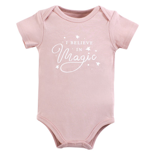 Hudson Baby Unisex Baby Cotton Bodysuits 5-Pack, Unicorn Dreams