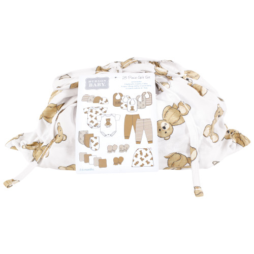 Hudson Baby Unisex Baby Layette Baby Starter Set 25pc, Teddy Bear