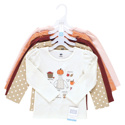 Hudson Baby Unisex Baby Long Sleeve T-Shirts 5-Pack, Everything Fall