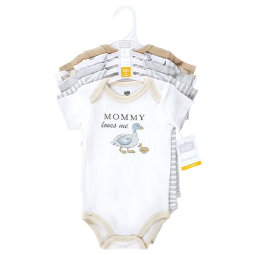 Hudson Baby Unisex Baby Cotton Bodysuits 5-Pack, Farm World